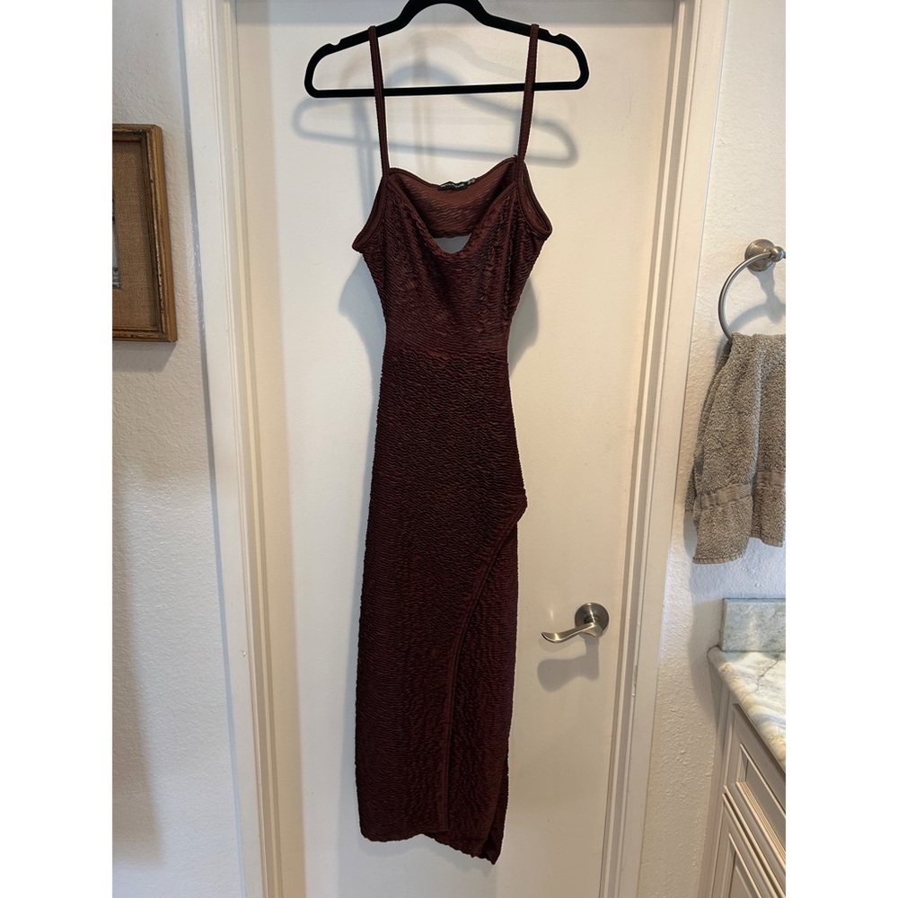 Textured Cutout Maxi Dress